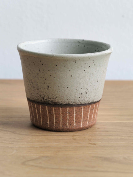 Ceramic cups (In a set of 2- White and Brown)