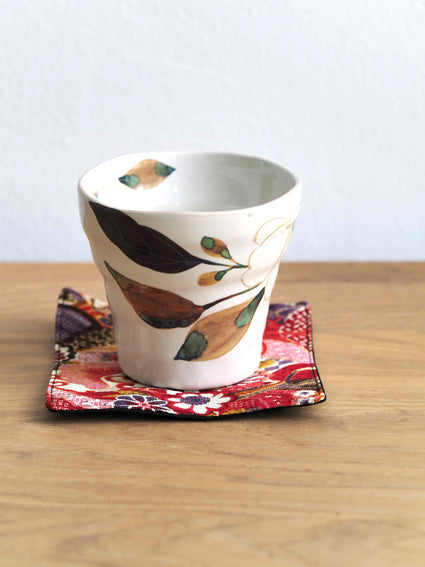 Ceramic Art- Floral Cups with placemats