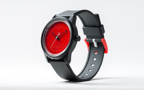 Q&Q Smile Solar Watch J003Y (Red dial on Black Strap)