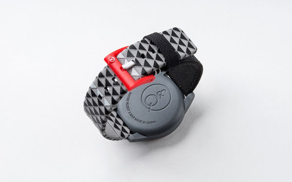 Q&Q Smile Solar Watch J014Y (Red dial on Black checkered pattern strap)