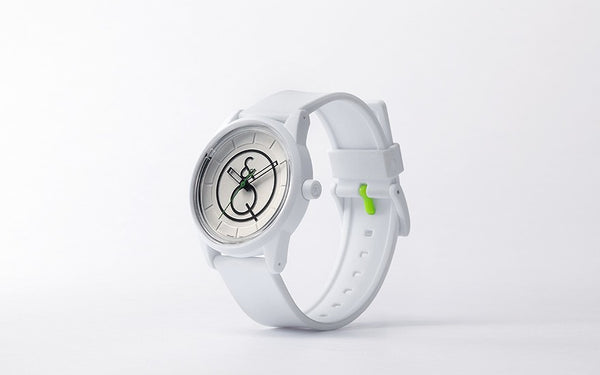 Q&Q Smile Solar Watch J016Y (White Dial with accentuated Logo on White strap)