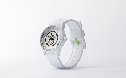 Q&Q Smile Solar Watch J016Y (White Dial with accentuated Logo on White strap)